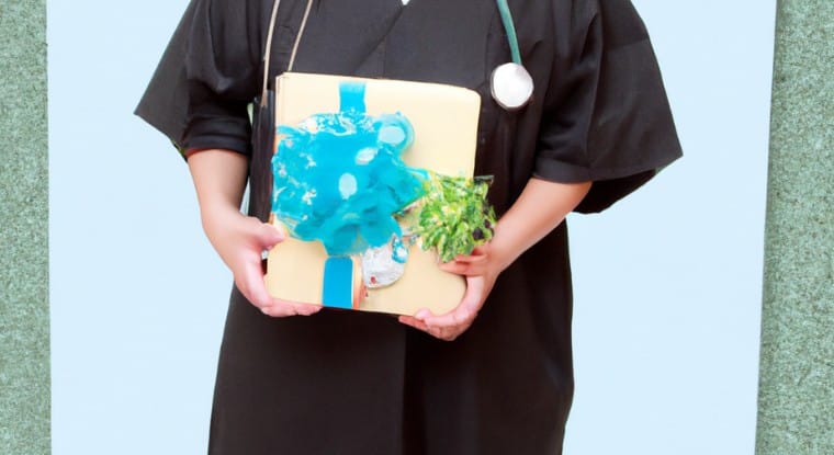 A Nurse with Graduation Gift